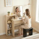 Scrivania PC Moderna 100x40x90 cm con 3 Ripiani Aperti e Cassetto in Legno      