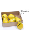 Set 2 Pera Conference Artificiali 6 Pezzi Larghezza 8 cm 