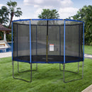 Trampolino Tappeto Elastico Ø366x269 cm con Rete e Bordo Imbottito Blu e Nero