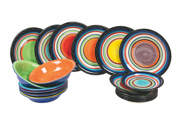 sconto Servizio Piatti 18 Pezzi in Stoneware Villa d'Este Home Tivoli Cancun Multicolor