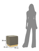 Puff Quadrato Sharon 38x38x38 cm in Pino e MDF e Metallo e Plastica      