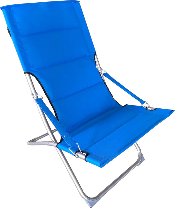 online Spiaggina Sedia a Sdraio Prendisole Pieghevole 84x63x89 cm in Acciaio e Tessuto Oxford Blu