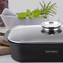 Rostiera Royalty Line Teglia Forno da Arrosto Rettangolare 34 cm Pirofila con Coperchio Vetro Nero      