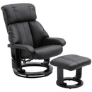Poltrona Relax Reclinabile con Poggiapiedi in Similpelle  Nera