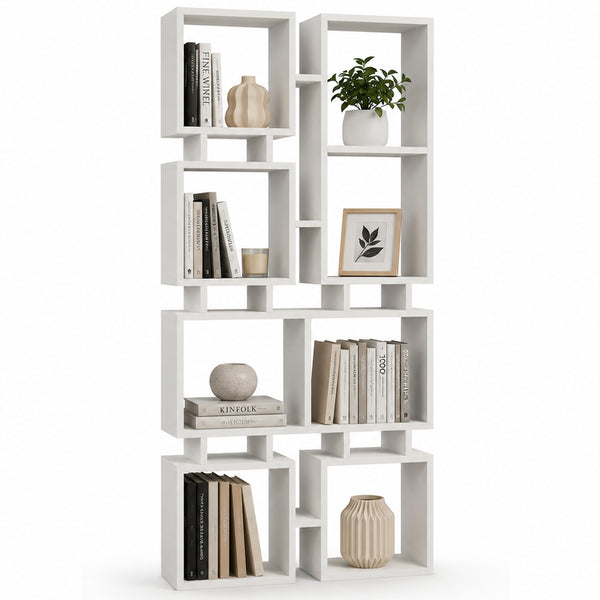 acquista Libreria Moderna 79x24x166,5 cm Scaffalatura 4 Ripiani Bianco