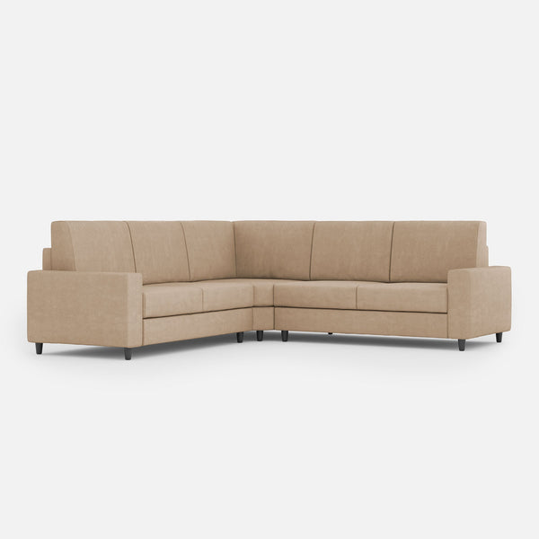 acquista Divano Angolare 5 Posti 226x226x85 cm Sakar in Tessuto Beige