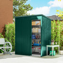 Casetta da Giardino 159x106x181 cm con Prese d'Aria e Porta Scorrevole in Metallo Verde      
