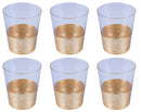 Set 6 Bicchieri Acqua Gold Party in Vetro VdE Tivoli 1996 Trasparente e Oro