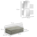 Mobile da Ingresso 2 in 1 con Specchio e Cassetto in MDF Grigio e Bianco