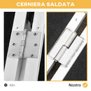 Rampa per Sedia a Rotelle Pieghevole con Guide Laterali 61x72 cm in Lega di Alluminio Argento e Nero