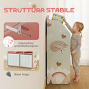 Scaffale Portagiochi per Bambini 62,5x30x91,5 cm con 2 Contenitori Rimovibili in Tessuto e Ripiani in Legno FSC Rosa      