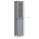 Mobile a Colonna da Bagno 40x27x171,5cm in MDF Grigio  