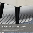 Panca Contenitore con Braccioli 111,5x41x65 cm in Tessuto Effetto Velluto e Legno Bianco Crema   