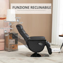 Poltrona Relax Reclinabile 75x92x105 cm in Similpelle Nero