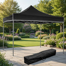 Gazebo Richiudibile Pieghevole 3x3m in Acciaio e PVC Impermeabile Nero