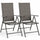 Set 2 Sedie Sdraio Pieghevoli e Salvaspazio con Schienale Alto Ergonomico in Tessuto Tecnico Grigio