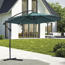 Ombrellone Lampara da Giardino Palo Laterale Ø300x245 cm in Acciaio e Poliestere Verde Kios      