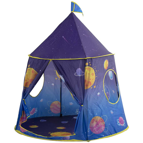 Tenda Casetta Gioco Bambini Capanna Castello Giocattolo in Tessuto 120x116 Blu sconto