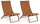 Set 2 Poltrone da Giardino 53x166,5x90 cm in Alluminio Taylor Pecan