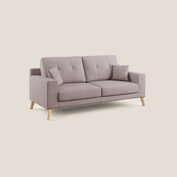 Divano 3 Posti 186x95x91 cm in Tessuto Rosa sconto