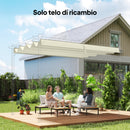Telo Pergola per Esterni Anti UV 286x245 cm con 8 Fori di Drenaggio in Poliestere Bianco Crema      