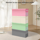 Box Contenitore per Giocattoli 91,5x32x40,5 cm Pieghevole 3 Scomparti 118L in TNT Verde     