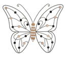 Pannello Legno Butterfly 39,5x1,5x33,5 cm in Ferro e MDF Marrone e Nero      