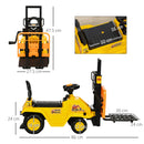 Trattore Muletto Cavalcabile per Bambini  86x27,5x47,5 cm con Portaoggetti Giallo e Nero