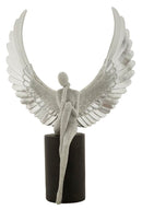 Statuetta Sparky 24x8x34 cm in Resina Argento e Nero      