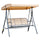 Dondolo da Giardino a 3 Posti 175x118x159 cm con Tettuccio Seduta Traspirante e Telaio in Acciaio Beige