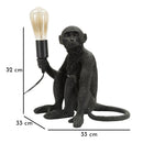 Lampada da Tavolo Monkey Seduta Nero 33x33x32 cm in Resina Nero e Oro      