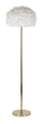Lampada da Terra Feathers Slim Bianca Ø43x170 cm in Ferro e Plastica Bianco e Oro