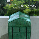 Serra per Piante a 5 Livelli 69x49x193 cm con Porta a Zip in Acciaio e PE Verde      