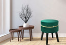 Sgabello Paris Verde Ø35x40,5 cm Legno Spugna e Velluto Sintetico Verde e Oro e Nero
