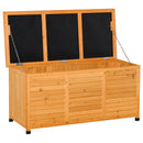 Baule da Esterno 127x56x60 cm Impermeabile con Base Rialzata in Legno di Abete Giallo Scuro      