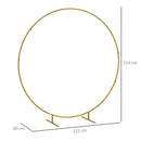 Arco da Giardino in Acciaio, Archetto Nuziale Rotondo per Palloncini e Piante Rampicanti per Cerimonie, Compleanni ed Eventi, 222x60x224 cm, Oro      