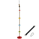 Corda Arrampicata per Bambini con Pedane e Seduta a Disco in HDPE e PE Rosso      