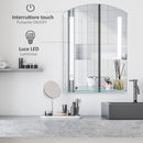 Specchio Bagno 50x15,1x70 cm con Luce LED Mensola e Struttura in Alluminio