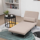 Poltrona Letto Singolo Trasformabile 75x70x75 cm in Tessuto  Beige
