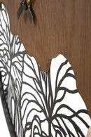 Orologio da Muro Wood/Leaf 60x2x60 cm in Ferro e MDF Nero e Marrone      