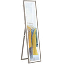 Specchio con Luci LED Regolabili e Pulsante Touch 40x5x160 cm in Vetro e MDF Grigio  