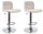 Set 2 Sgabelli Bar 41x46x86/107 cm in Poliestere Rafael Cromo-Beige