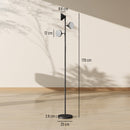 Lampada da Terra con 3 Teste Regolabili Indipendenti Ø25x170 cm Telecomando e Timer in Acciaio e Plastica Nero      
