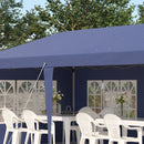 Gazebo da Giardino  Regolabile in Altezza con Pareti Removibili 6x3m in Acciaio e Poliestere Blu