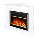 Camino Elettrico da Pavimento 85x106x53 cm Effetto Fiamma 1500W Madeira colt & Mars Bianco