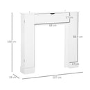 Cornice per Camino 107x18x100 cm in Legno MDF Bianco