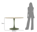 Tavolo da Pranzo Stoccolma Verde Ø120x76 cm in MDF e Ferro Verde e Crema      