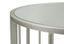 Tavolo da Caffè Smirne 90x50x45 cm in Ferro e Specchio Argento      