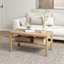 Tavolino da Salotto Rettangolare 90x45x44,5 cm Ampio Ripiano in MDF Laminato Color Legno  