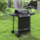 Barbecue a Gas con 3 Bruciatori Indipendenti 108x54x97 cm Coperchio con Termometro Nero   